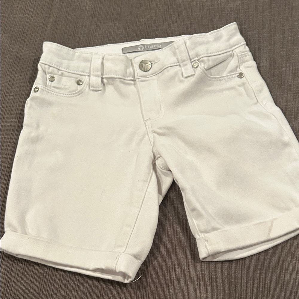 TRACTR White Jean Shorts 10